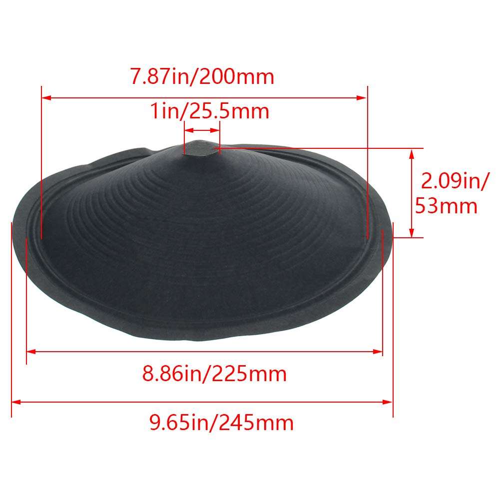 Fielect 10 inches Paper Speaker Cone Subwoofer Cones Drum Paper 1 inches Inner Diameter 1Pcs 3