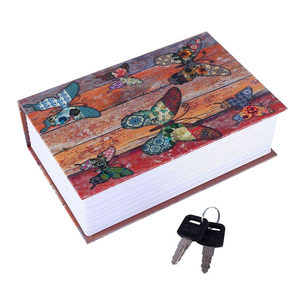 Security Box, Dictionary Book Secret Security Box Money Cash Jewelry Lock Box (Butterfly Type) 1