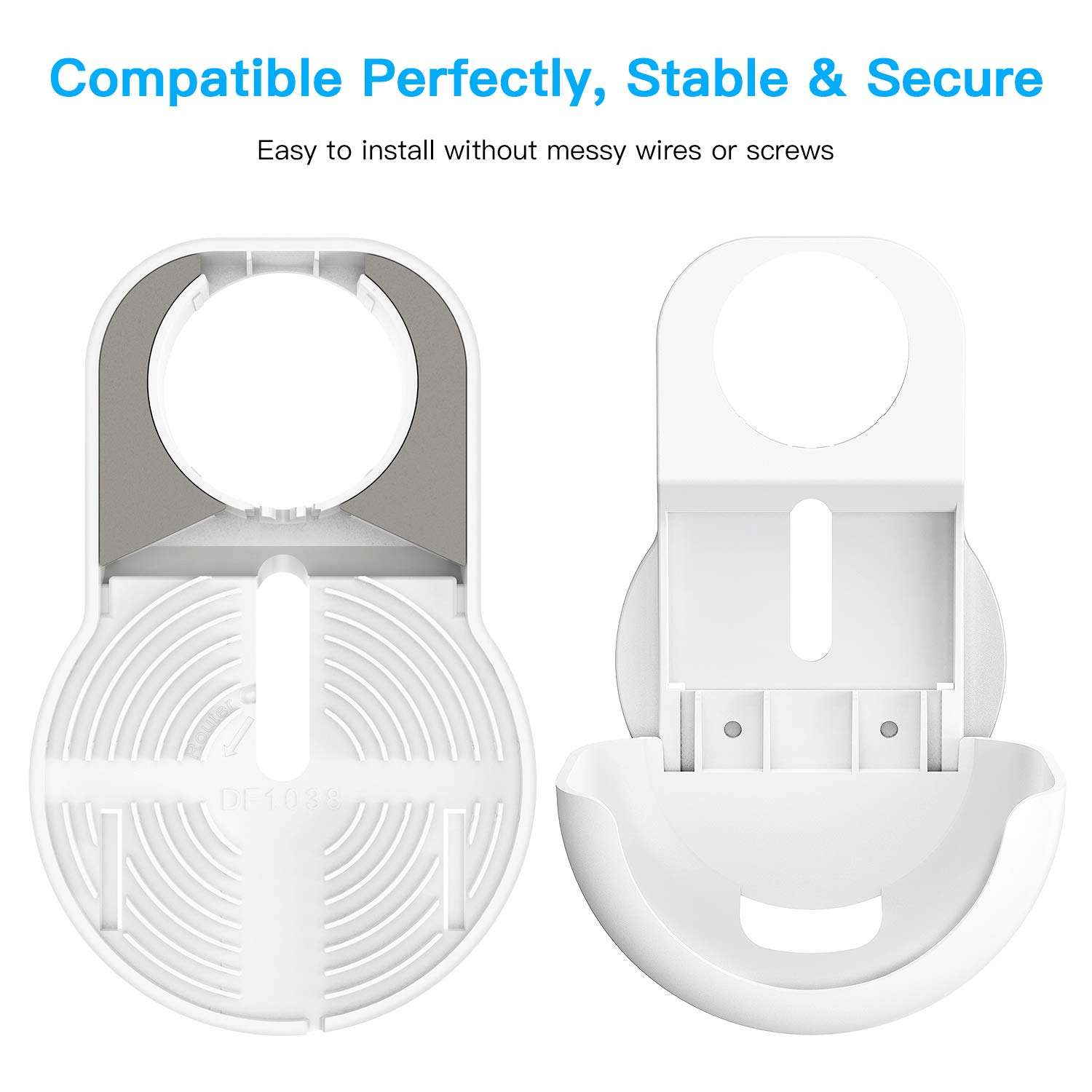 Wall Mount for Google Nest WiFi Router(2nd Generation), Screwless Space Saving Outlet Holder for Cord Arrangement(1 Pack) 3