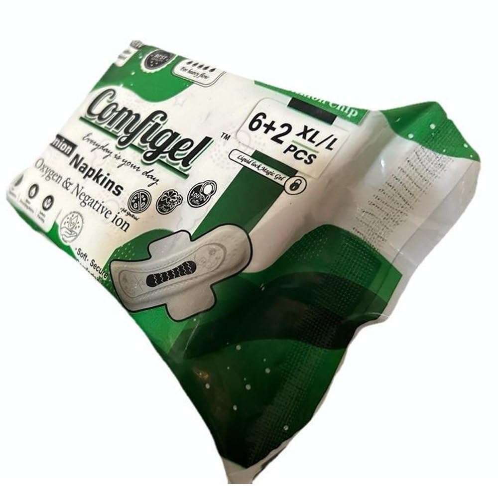 COMFIGEL Anion Sanitary Napkin | Anion Day Use Pad for Extra Comfort | Unscented Sanitary Pads | (Pack of 8 x 2 Liner (Large, Blue Chip) 3