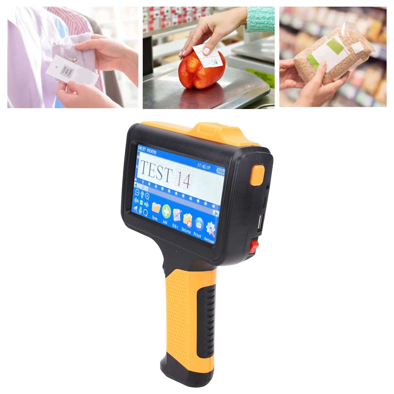 Handheld Inkjet Printer 600dpi with 42ml Ink Cartridge Hand Inkjet Printer for Metal Wood Glass Fabric Plastic Printing 25 Languages 4