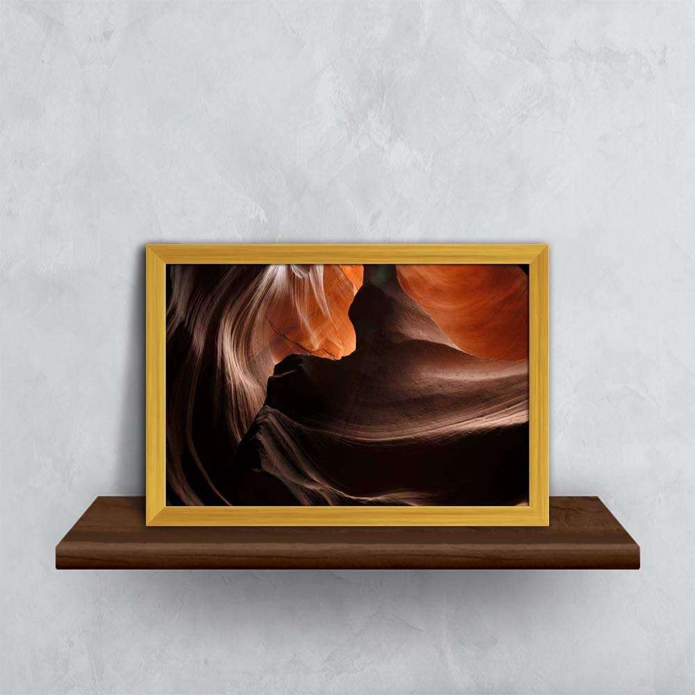 ArtzFolio Eroded Rock in Antelope Valley Canyon Arizona, USA Tabletop Painting Golden Frame 11.3 x 8 inch (29 x 20 cms) 6