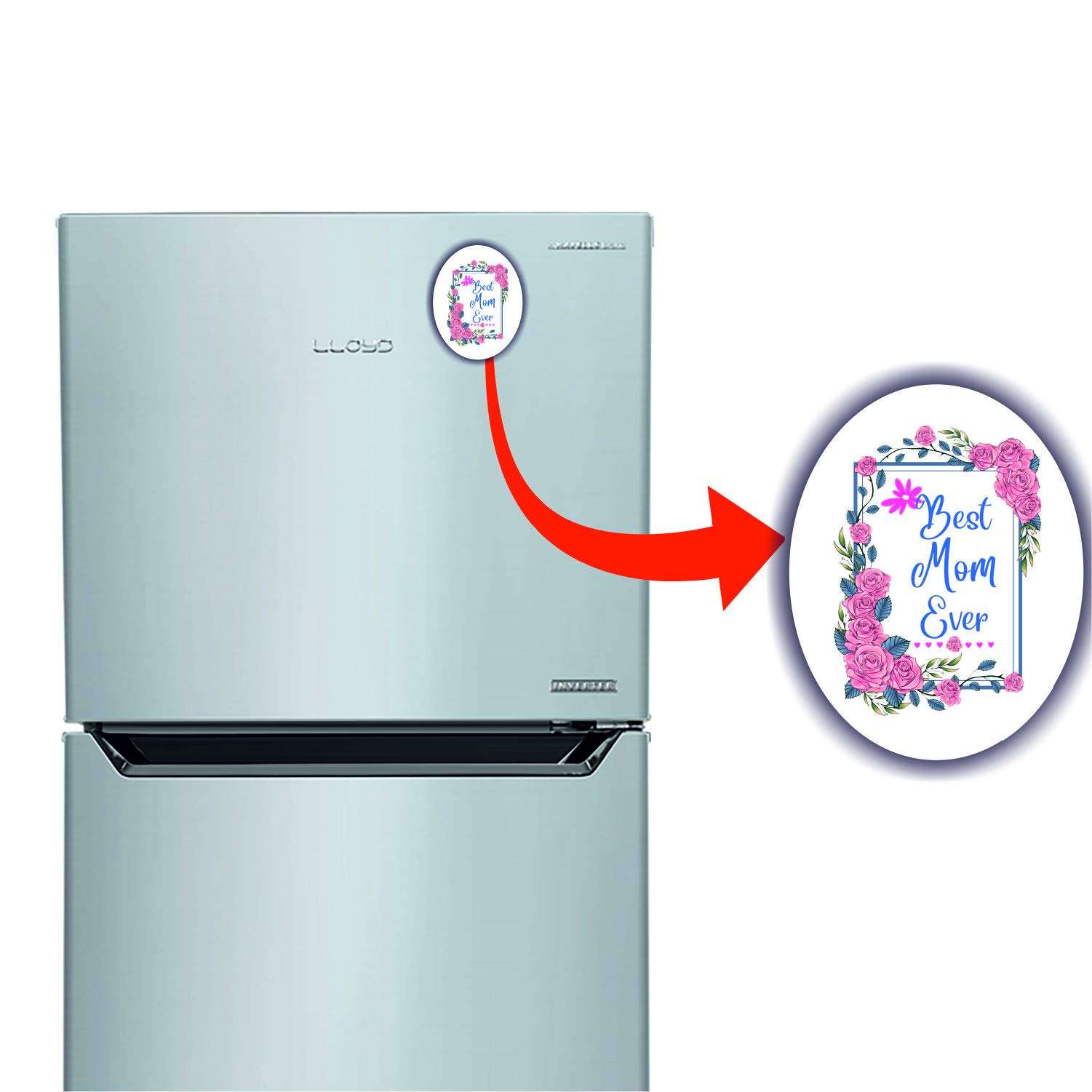 PICRAZEE Gift for MOM | Mummy | Mother Birthday Gift | Women's Day Combo (1 Printed Coffee Mug, 1 Printed Fridge Magnet, 1 Greeting Card)(MFG) 4