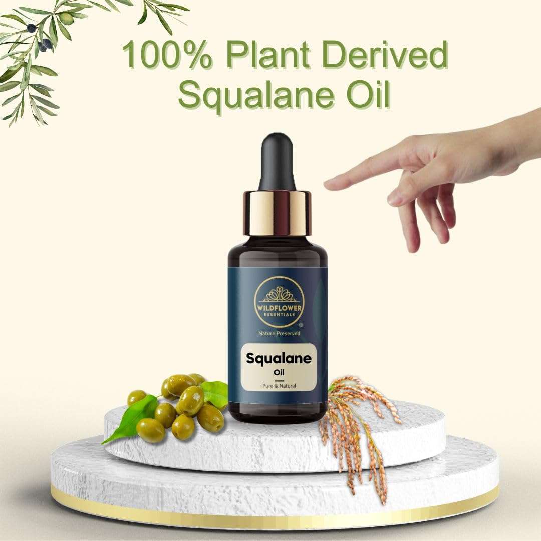 Wildflower Essentials Squalane Oil 100% Pure & Natural For Face, Hair, Skin, Body Hydration Lightweight Moisturisation for Dry Skin, Non-Comedogenic (30 ml) 3