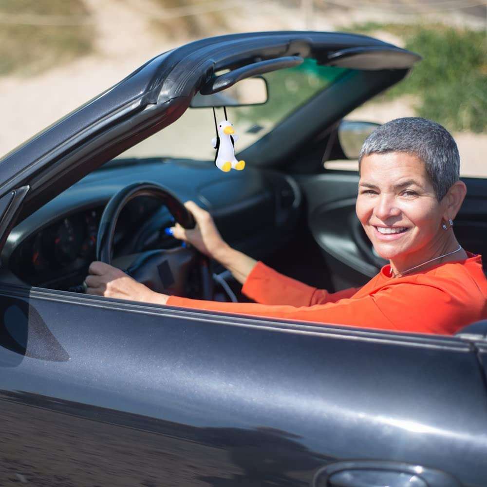 Bestrix Cute Swing Duck Car Rear View Mirror Hanging Decoration | Car Hanging Ornament 4