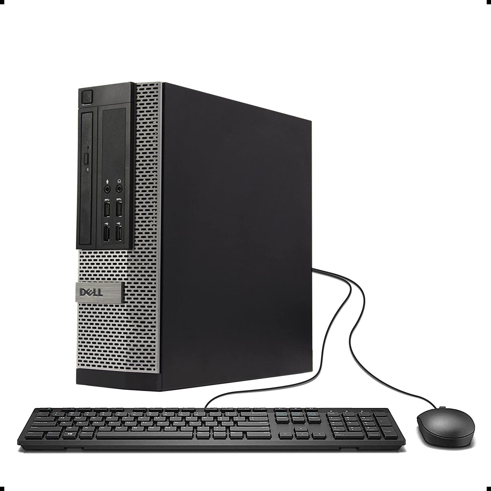 Dell OptiPlex 7020 Small Form Space Saving PC Desktop Computer, Intel i5-4590 3.3GHz, 8GB RAM 500GB Hard Drive, Windows 10 Pro, Wireless Keyboard & Mouse, New 16GB Flash Drive, DVD, WiFi (Renewed) 1