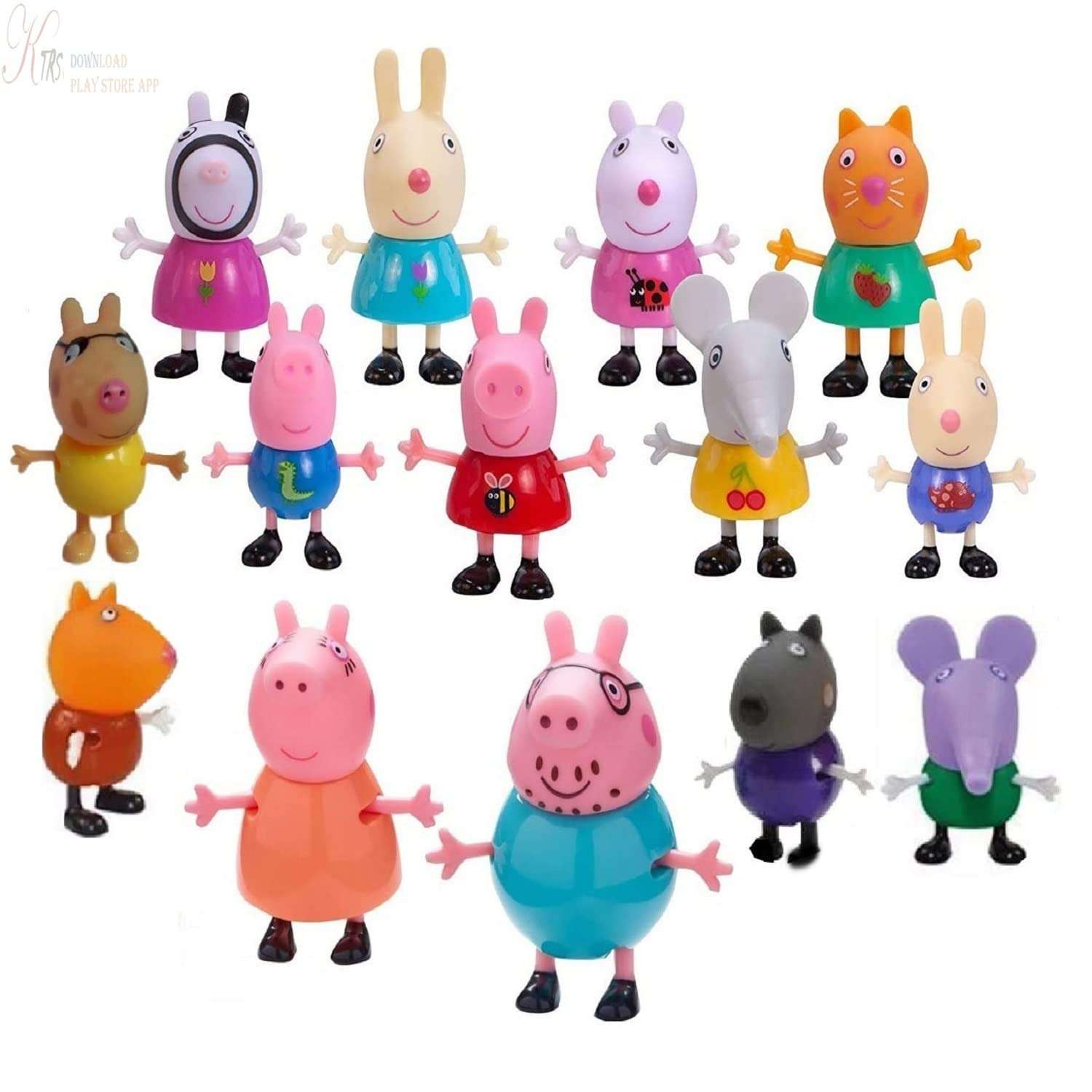 KTRS Enterprise Pig Family Set Best Gift for Kids - Pig, George, Daddy Pig, Mommy Pig, Granny Pig, Grandpa Pig and Many More (Pig 14 Piece) 5