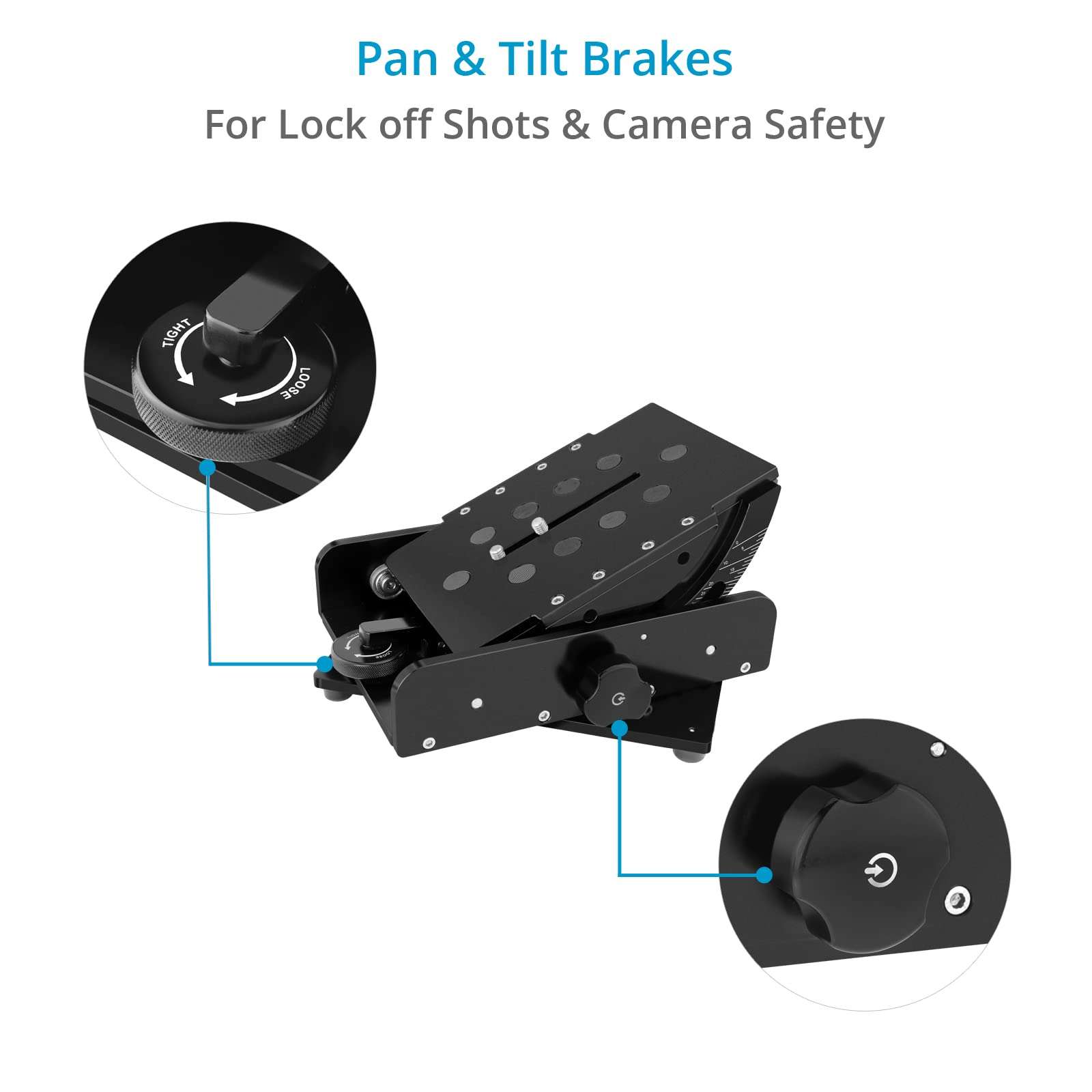 PROAIM Orbiter Pan & Tilt Video Tripod Head for Heavy Cameras. Offers Panning 360° & Tilt 25° Range. Payload up to 85kg/187lb. (VH-OBTR-01) 4