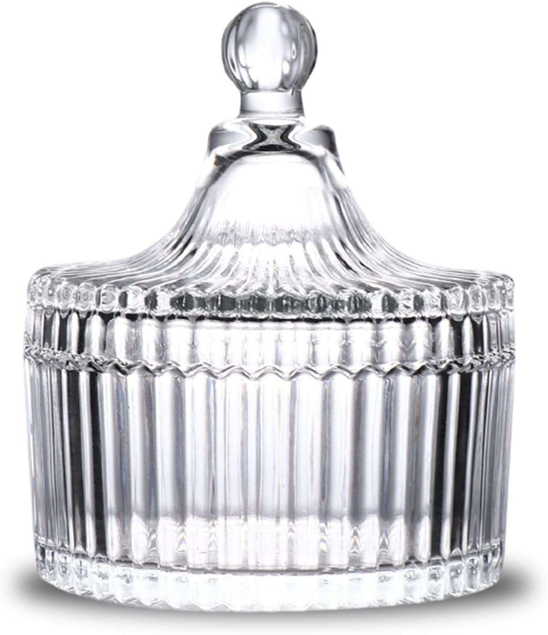 ROSEFINCH Crystal Candy Jar With Lid Decorative Candy Bowl Crystal Covered Candy Jar Glass Tent Shaped Jar Container For Home Office (250 ml)(Pack Of 1) 6