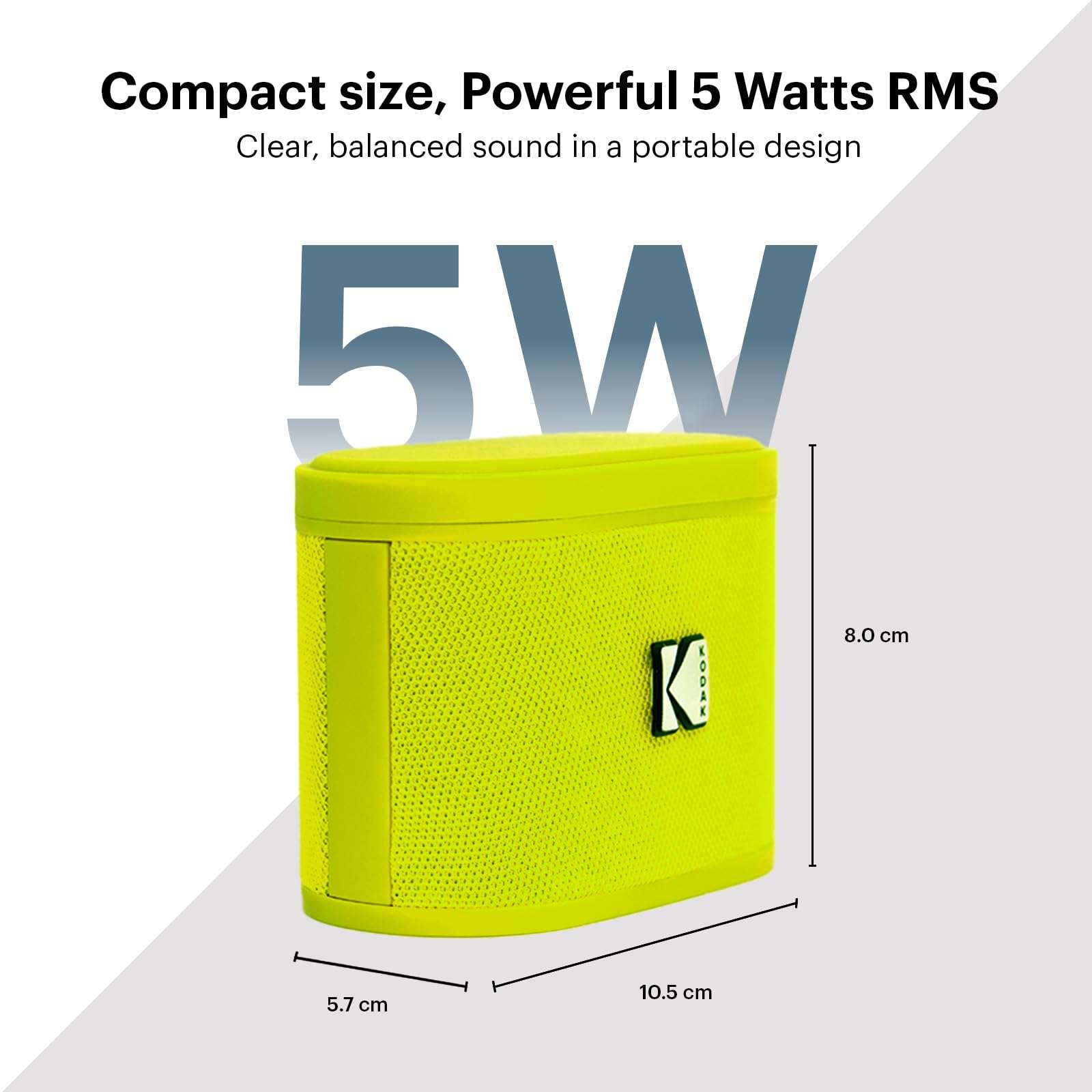 KODAK SOUNDBRIX™ Bluetooth Speaker with HD Sound Portable Wireless IPX4 Water Resistant Upto 5H Playtime V5.4 for Home Party Outdoor Beach Electronic Gadgets Birthday Gift Yellow Stackable Speakers 3