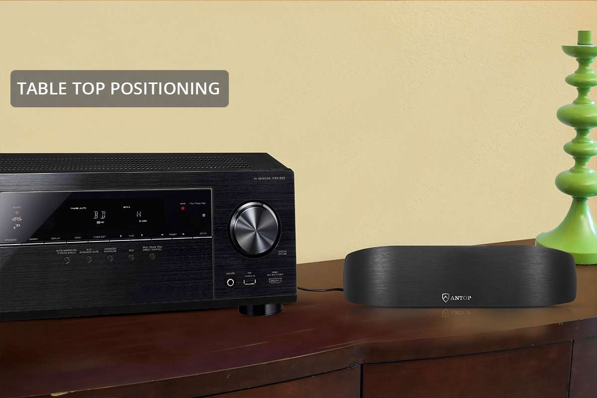 ANTOP AM/FM Antenna Amplified Indoor Radio Antenna 50 Miles Range with Adapter Connector and 6ft Coaxial Cable 3