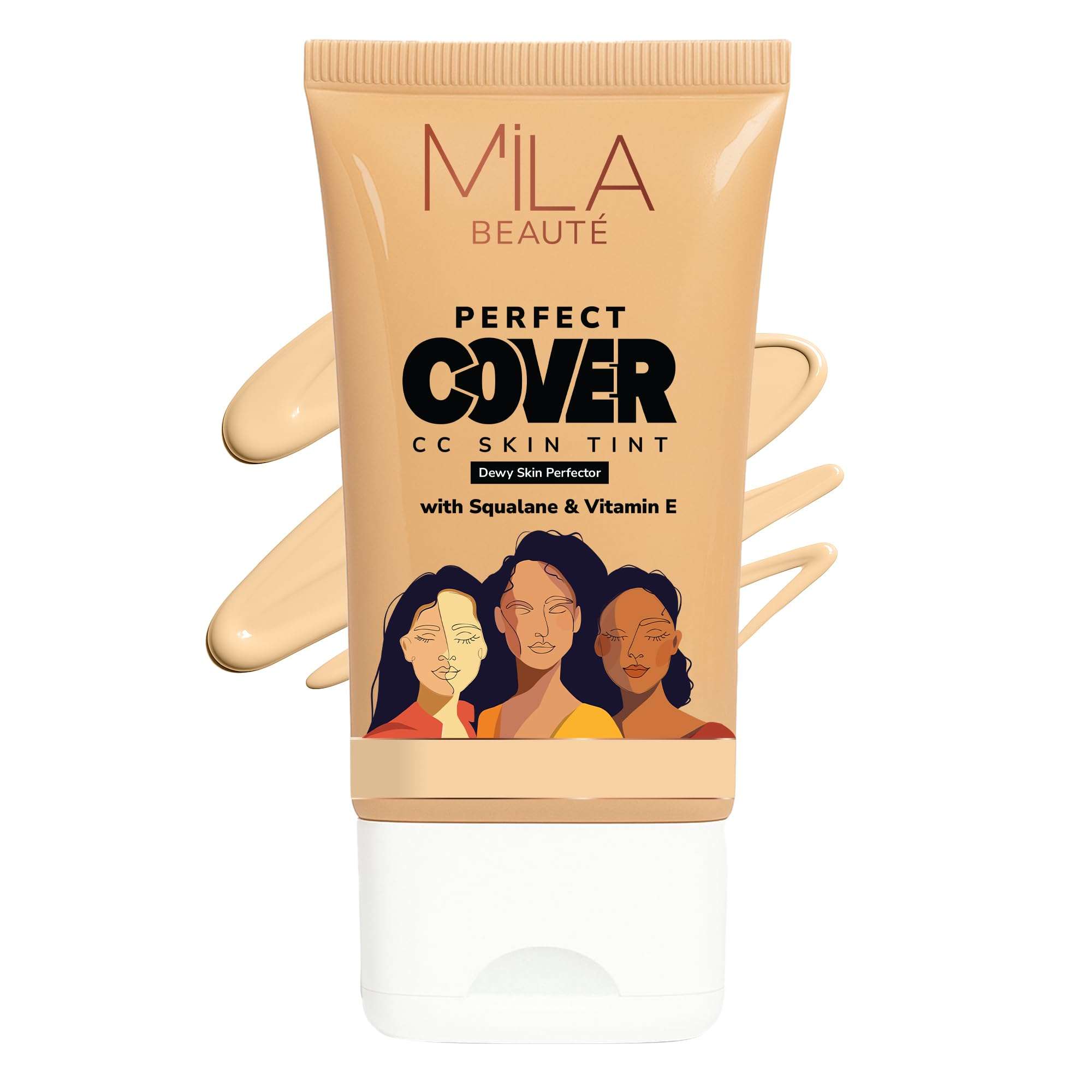 Mila Beauté Perfect Cover Cc Cream With Spf 24+ I Light Makeup With Natural Coverage & Dewy Finish I Skin Tint With Squalene I Hydrate & Brighten Skin |conceal Dark Spots (25ml, Butter Cookie) 1