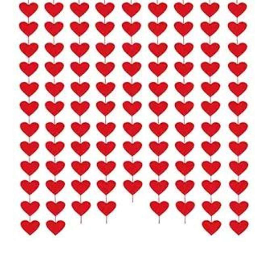 Wanna Party Valentine's Day Heart String Garland | Hanging String Garland Decorations for Valentines Day, Anniversary,Baby Shower, Birthday, Wedding, Bridal Shower & Wall Hanging Decorations-6 PCS 1