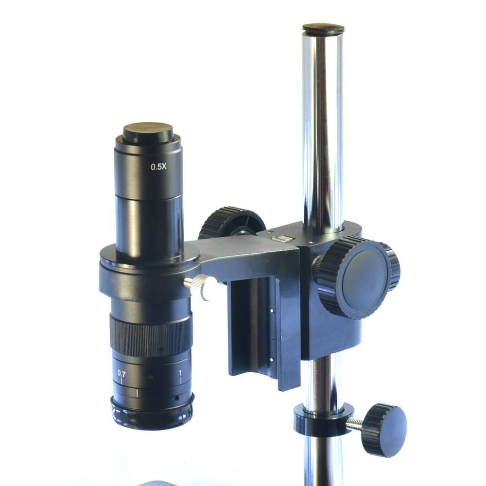 Metal Boom Stereo Microscope Camera Table Stand Holder 50mm Ring +180X Zoom C-Mount Lens (180X Zoom Lens) 2