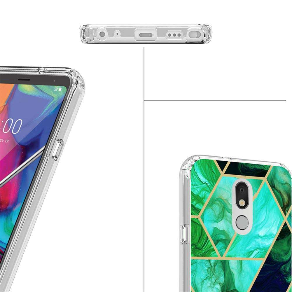 Compatible with LG Stylo 5 Phone Case, LG Stylo 5/5 +/5V/LG stylo 5 Plus Case,Marble PC,Hard Back Protective Cover,Scratch Resistant,Shock Absorption,Soft Silicone TPU Bumper,Hybrid Slim Case,Blue 5