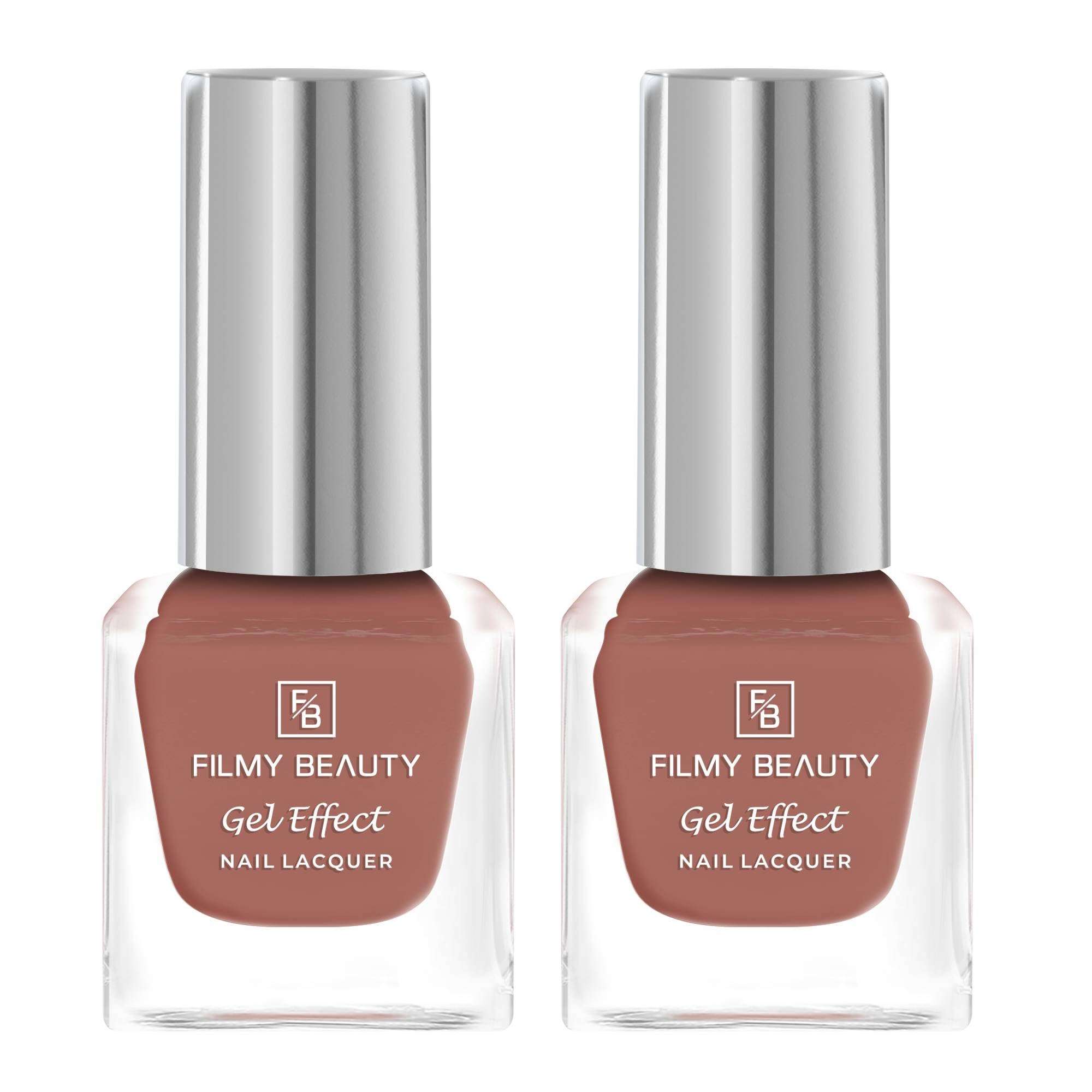 Filmy Beauty Gel Effect Nail Lacquer Set – 2 Shades – Long-Lasting, High Shine, Salon Finish, Quick Drying Nail Polish (Oasis, 10 ML Each) 1