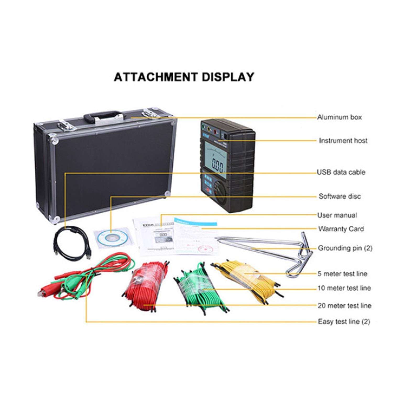 Aohi WXQ-XQ Resistance Current Detection Digital Multimeter ETCR3000 0~600V Digital Earth Resistance Meter Electric Tester 5