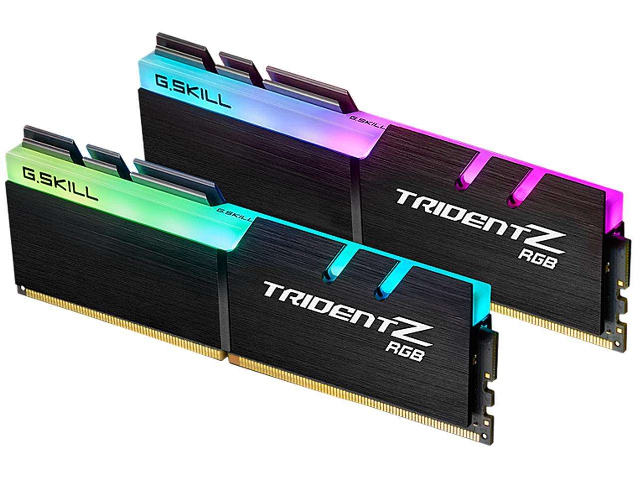 G.SKILL Trident Z RGB Series (Intel XMP) DDR4 RAM 16GB (2x8GB) 3200MT/s CL14-14-14-34 1.35V Desktop Computer Memory UDIMM (F4-3200C14D-16GTZR) 1