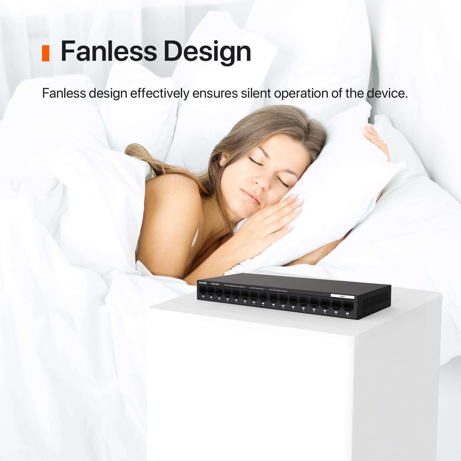 Tenda TEG1116M 16 Port Gigabit Switch, Unmanaged Ethernet Switch with Traffic Optimization, Plug & Play, Fanless & Metal Design Network Switch, Limited Lifetime Protection 6