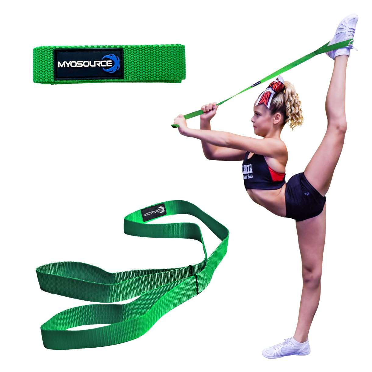 Myosource Kinetic Bands Cheerleading Stunt Strap, Emerald 1