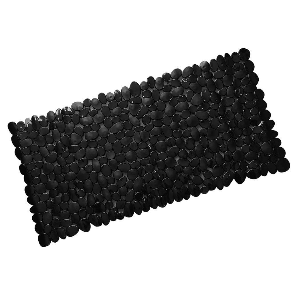 Hansi Nonslip Bathroom Bath Mat Rectangular Shower Mat Kitchen Hotel Carpet Black 5