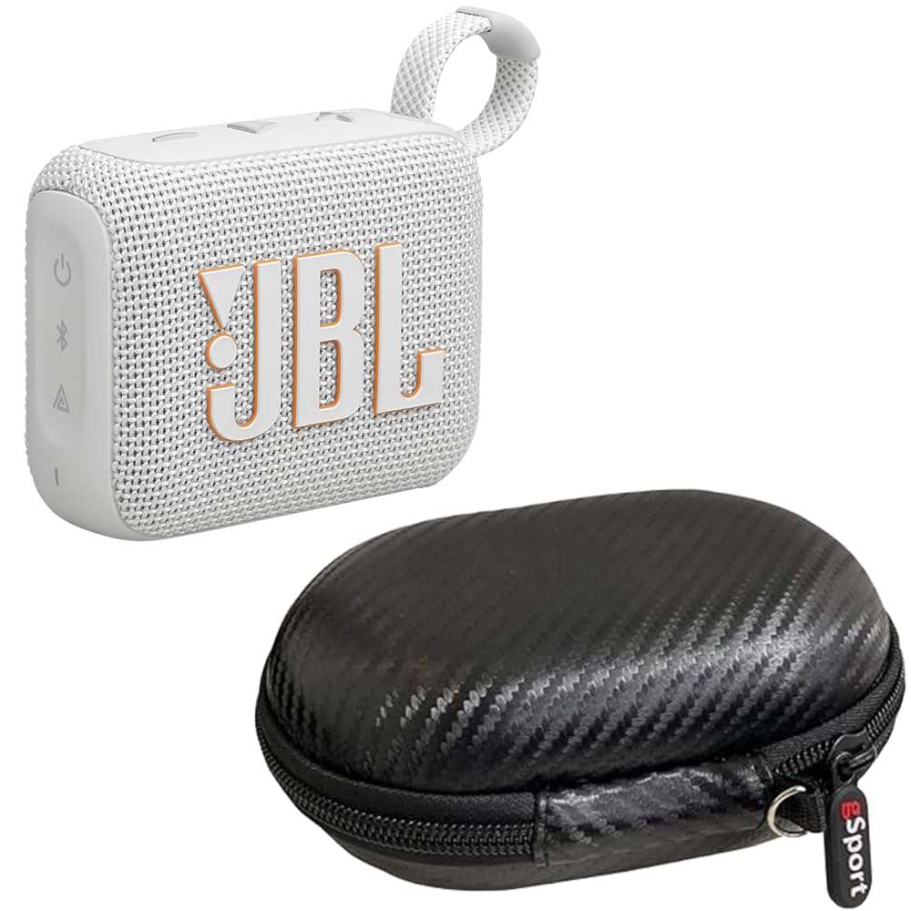 JBL GO 4 Ultra Portable Bluetooth Speaker Bundle with gSport Case (White) 1