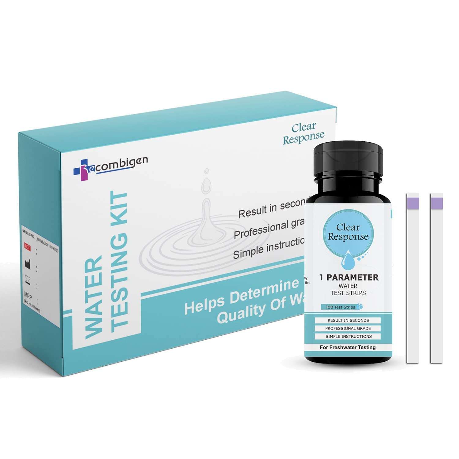 Clear Response 100 Water Testing Strips, Water Quality Test Strips Freshwater Test Kit for Hardness 1