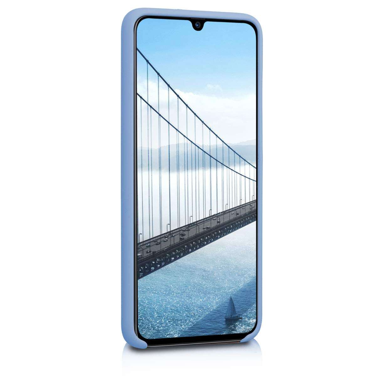 kwmobile TPU Silicone Case Compatible with Samsung Galaxy A70 - Case Slim Phone Cover with Soft Finish - Dove Blue 2