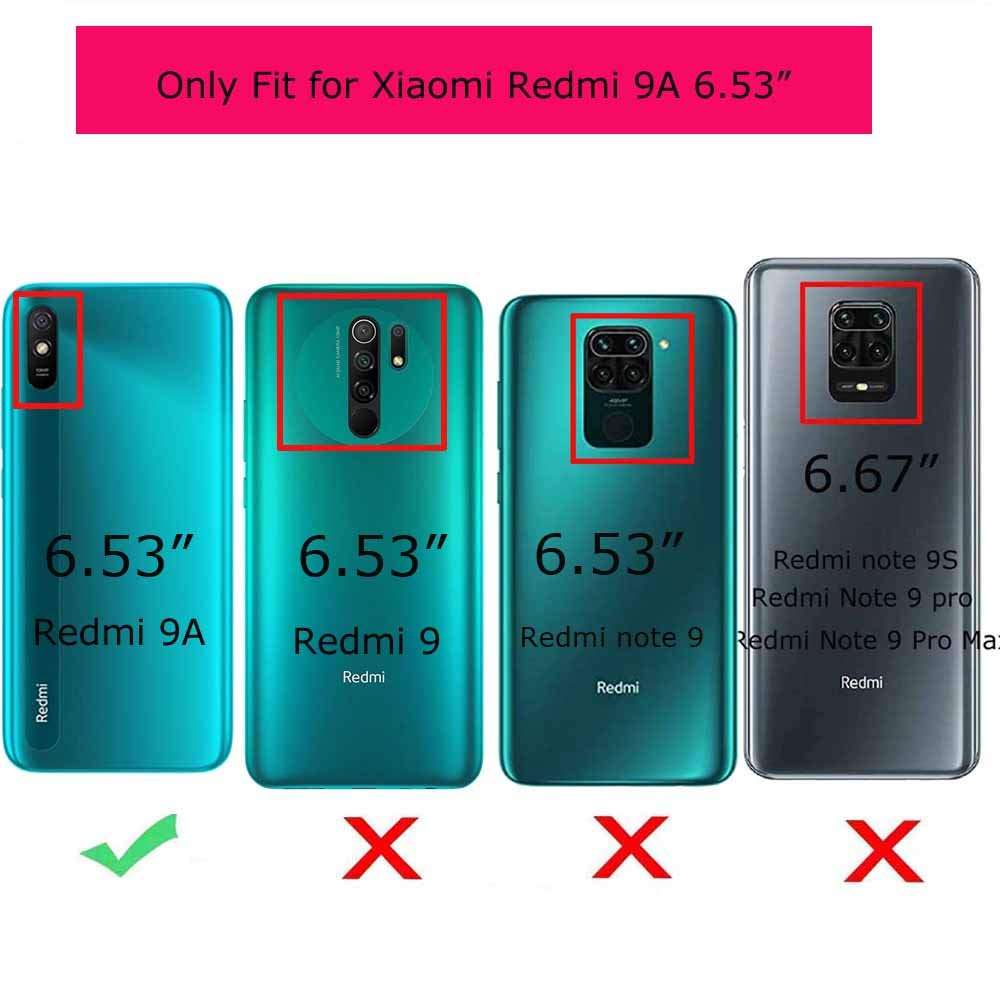 YISHIFD TANGDIAABBCC VICEANICS for Xiaomi Redmi 9A case with Tempered Glass Screen Protector, Soft TPU Armor Case Cover Reforced Cornors with Magnetic Finger Ring Holder Kickstand, Blue 2