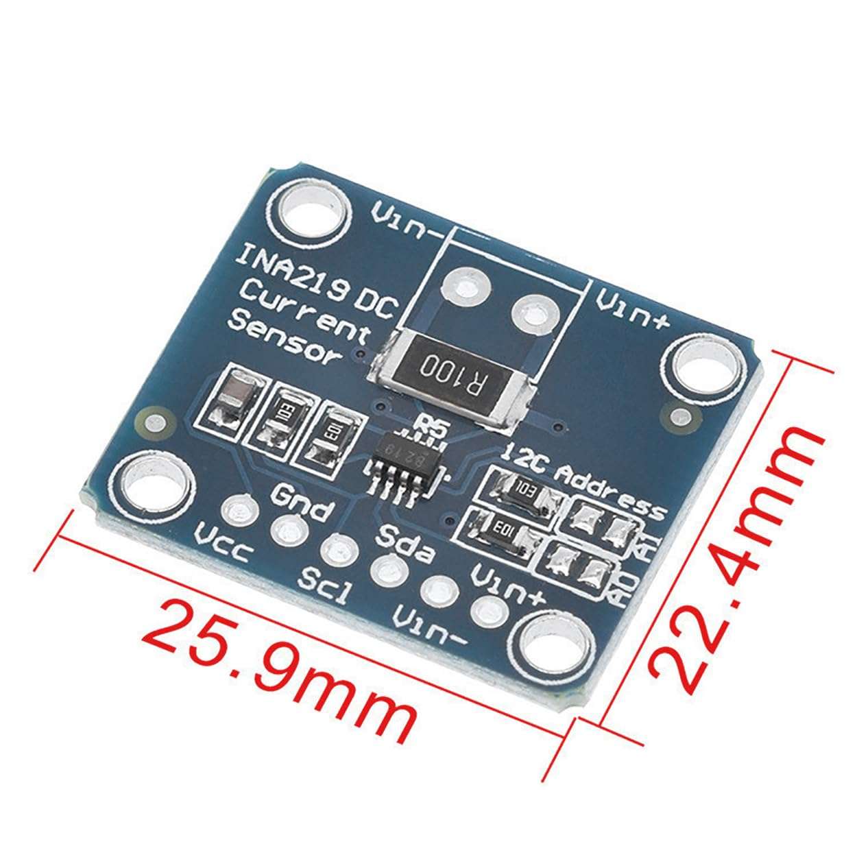Ruiwaer Blue INA219 I2C Bi Directional DC Current Power Supply Sensor Breakout Module 3