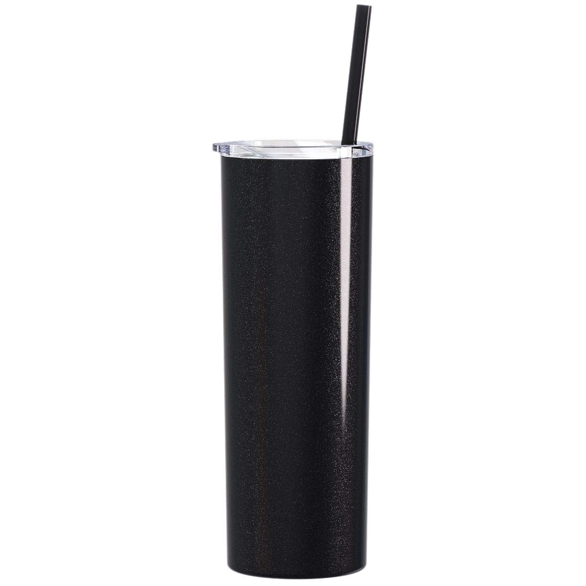 Maars Skinny Steel Stainless Steel Tumbler, 20 oz | Double Wall Vacuum Insulated (Black Glitter)