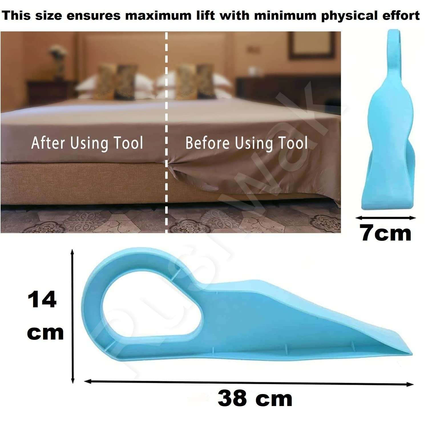 Plastic (Pack of 2) Mattress Lifter Tool 2 in 1 Bedsheet Tucker Tool Bedsheet Mattress Lifter Stand Bed Lifter Helps Lift and Hold Mattress Wedge Elevator Tool Bed Making Tool Bed Tucker Tool 6