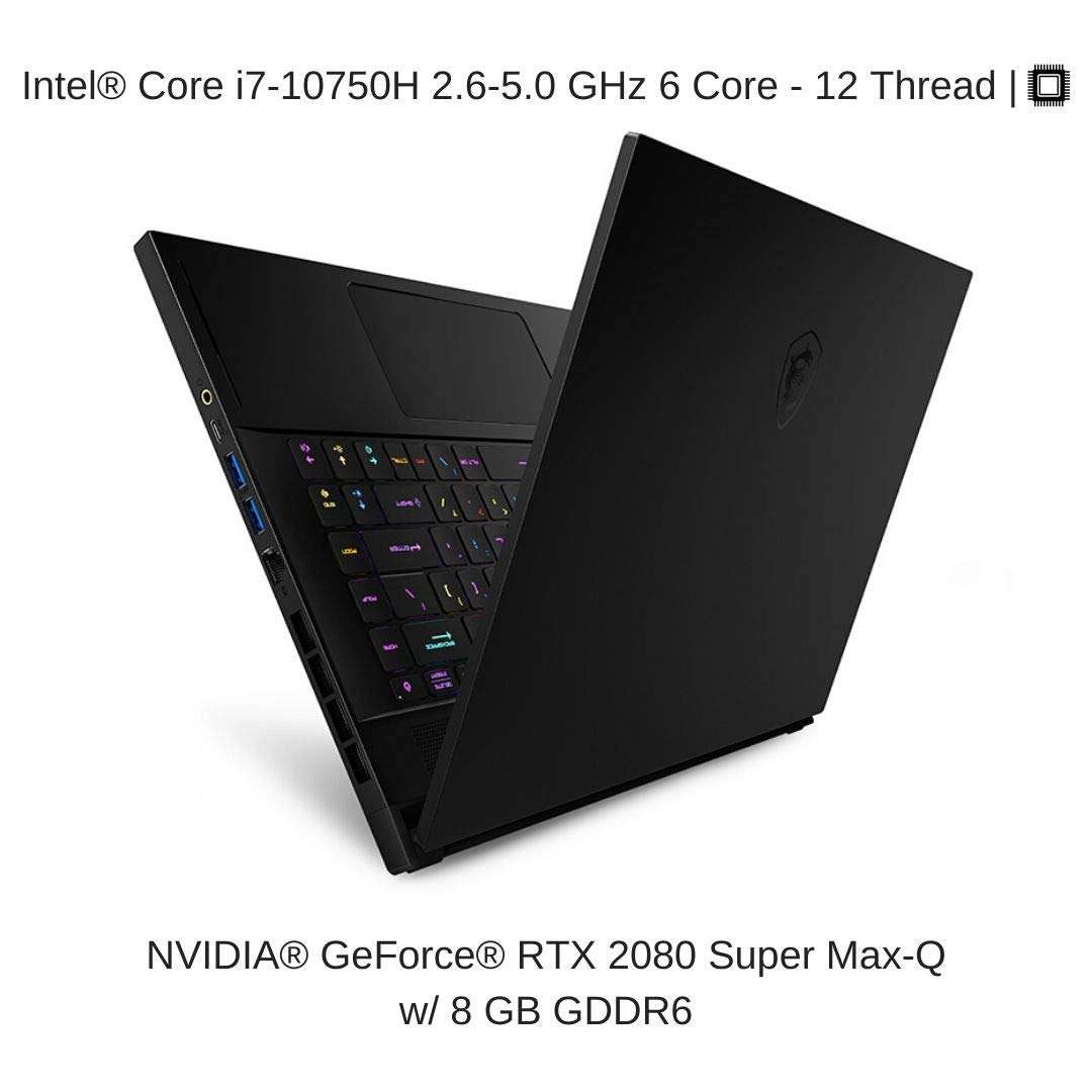 HIDevolution MSI GS66 Stealth 10SGS 15.6" FHD 300Hz, 2.6 GHz i7-10750H, RTX 2080 Super Max-Q, 32 GB 2666MHz RAM, 2 TB PCIe SSD 3