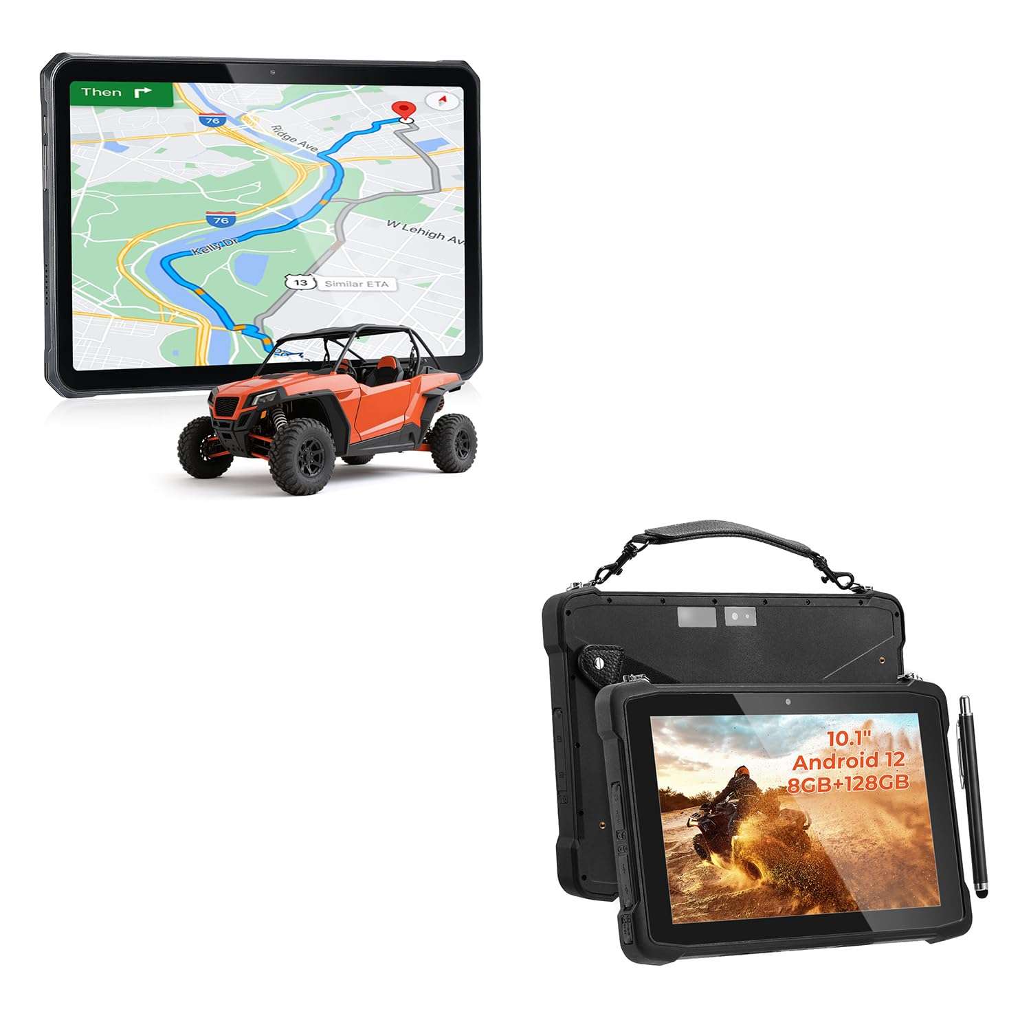 MUNBYN 11-inch Rugged Tablet ILT02, Android 14 Tough Tablet, 16GB+128GB with GPS and 10.1" Rugged Tablet IRT11, Android 14, 8GB+128GB Rugged Android Tablet with GPS 1