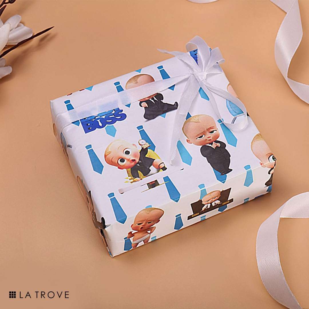 Naayva Boss Baby Theme Gift Wrapping Paper Sheets for Birthday & Kids Party Gifts | Cute Decorative Gift Wrap | Pack of 15 6