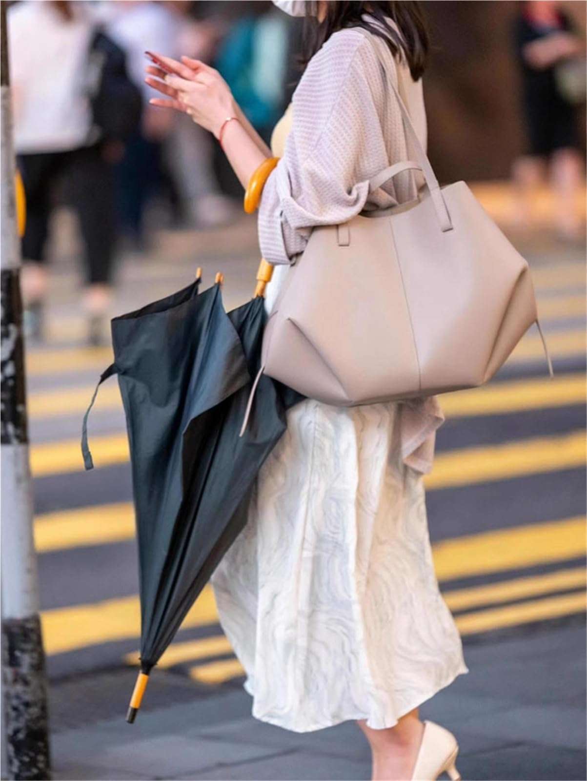 ZXYMNKEJF, Large Capacity Shoulder Handbag,shoulder bag(Khaki) 3