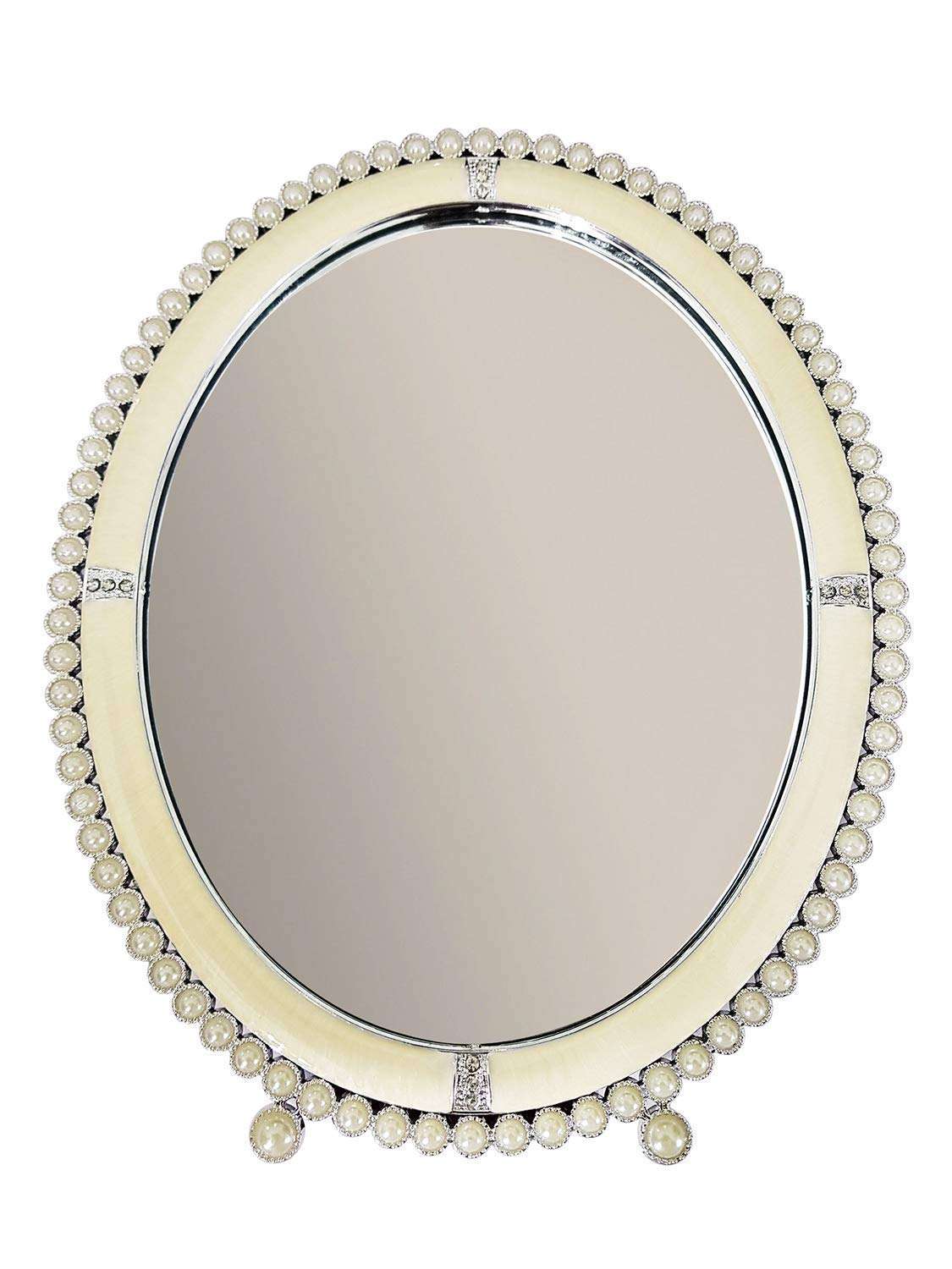GLAN Pearl Stone Mirror for Women Makeup Mirror for Home Salon Use Men Shaving Mirror Pack of 1 (M7) 1