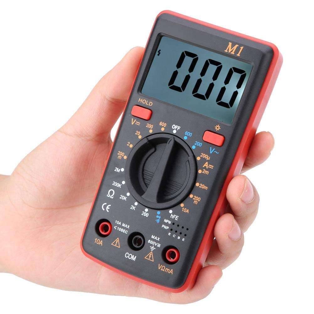 Valentine's Day Carnival DC/AC Voltage Current Resistance Digital Multimeter Tester 0℃-50℃ Home Measuring Tools with Backlight LCD Display(Red) 2