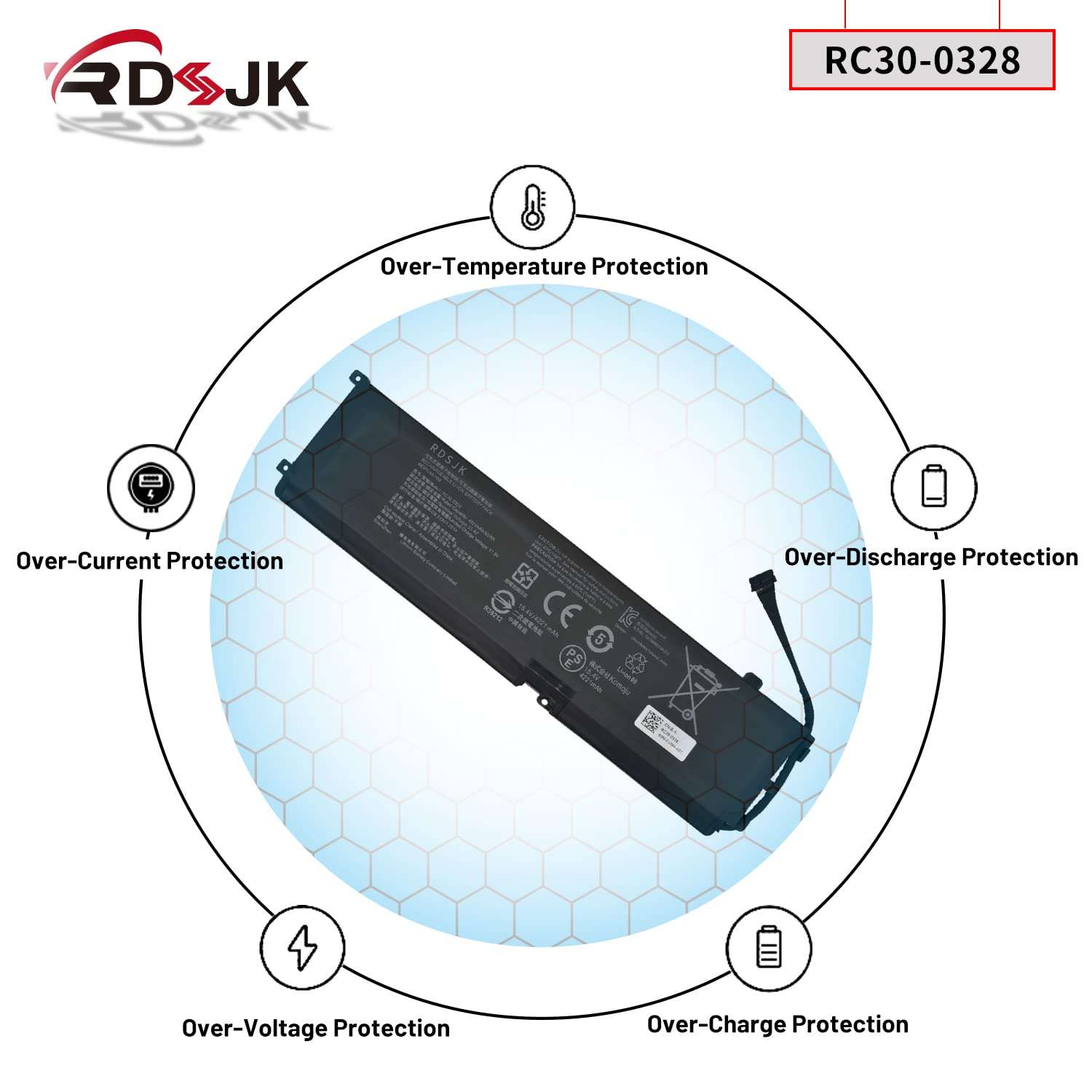 RC30-0328 Laptop Battery for Razer Blade 15 Base 2020 2021 RZ09-0328 RZ09-0328X RZ09-03286 RZ09-03287 RZ09-03289 RZ09-03287E22 RZ09-03287E22-R3U1 RZ09-0369 RZ09-0369X RZ09-0410 RZ09-0410BE22 RZ09-0330 6