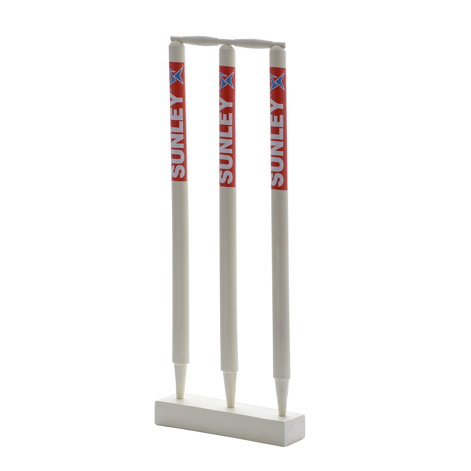 Sunley Wooden Wicket Set for Youth and Senior(3 Piece Wooden wickets,2 Piece bails,1 Piece Base) (27'' inches Length for Youth Age Group 9 to 13)
