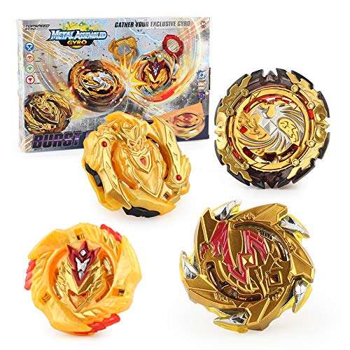 Bay Burst Master Fusion Grip Gyro, 4X High Performance Tops Attack Set with Launcher and Stadium Fusion Set 4 in 1 1