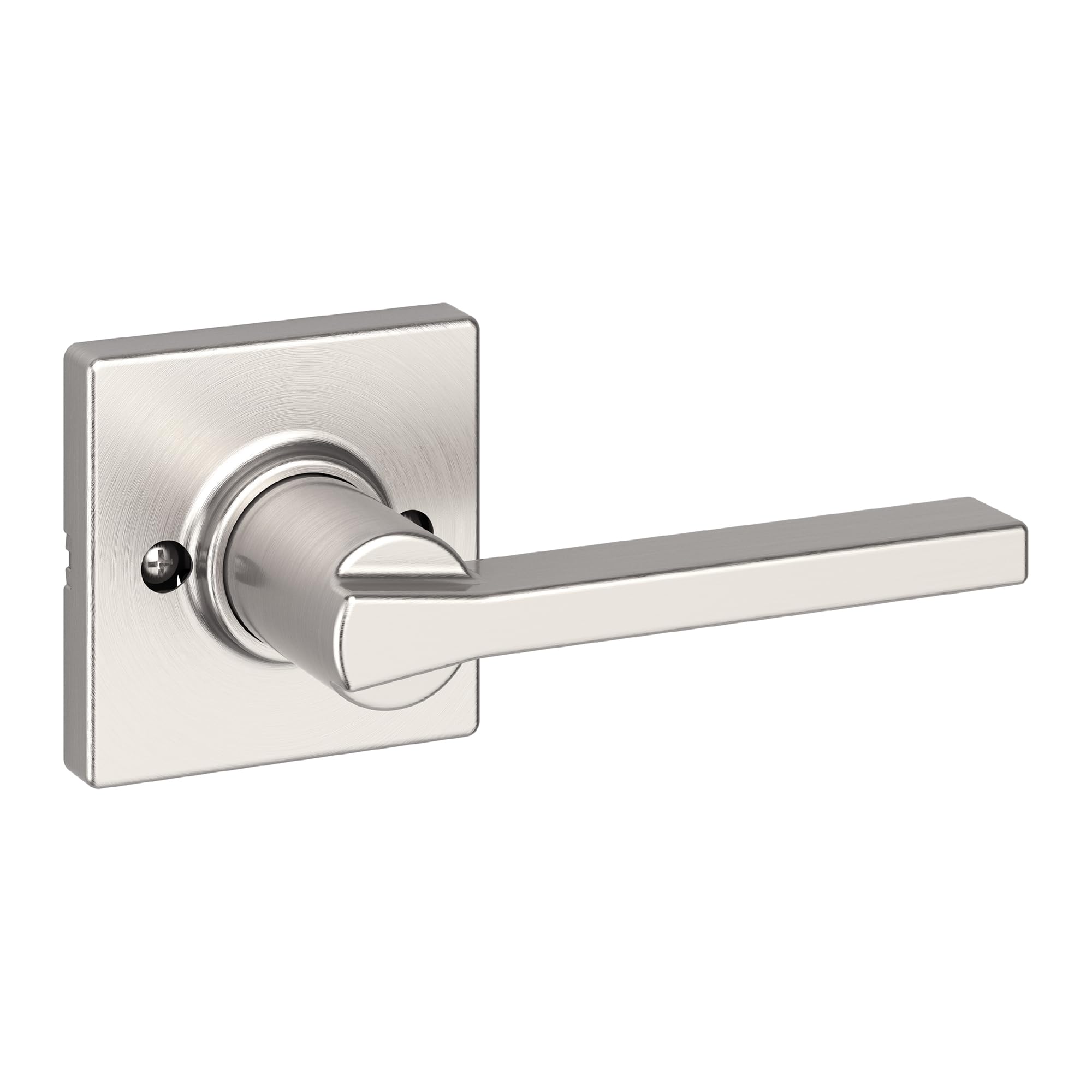Kwikset Casey Dummy Door Handle, Single Sided Lever for Closets, French Double Doors, and Pantry, Satin Nickel Non-Turning Reversible Interior Push/Pull Lever, with Microban Protection 1