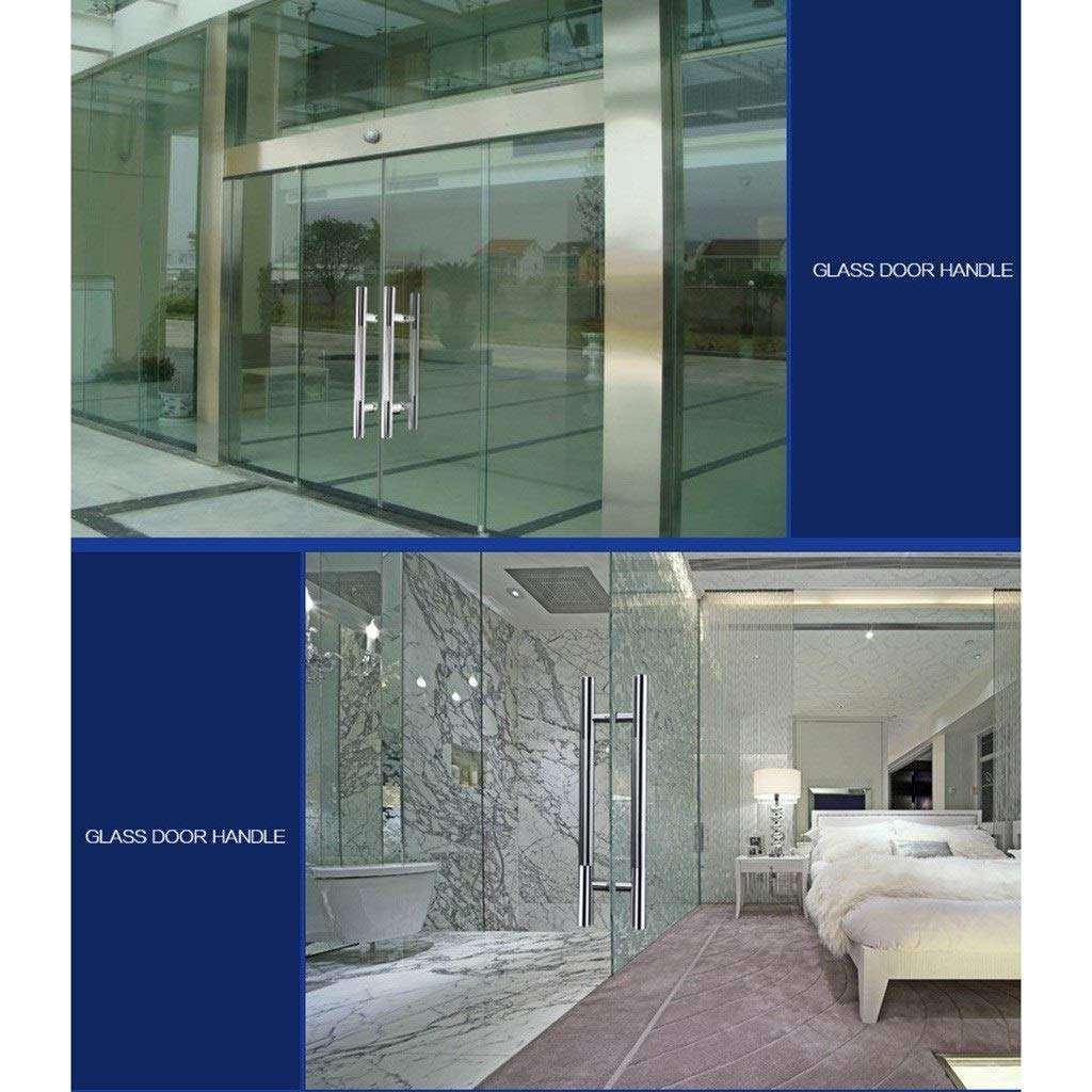 JF-Handrails 304 Stainless Steel Glass Door Handle, Round Tube Sliding Door Handle, Suitable for Wooden Doors/barn Doors, 14 Sizes (Size : 38×1200×800mm) 5