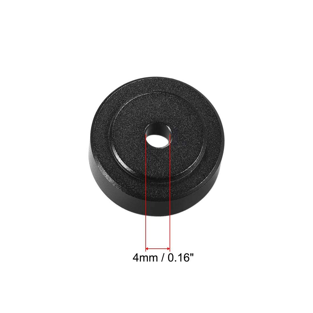 uxcell 4 Pcs D20xH8mm Aluminum Feet Anti-Vibration Base Pad Stand with Rubber O Ring for Speaker Guitar Amplifier HiFi Black 2