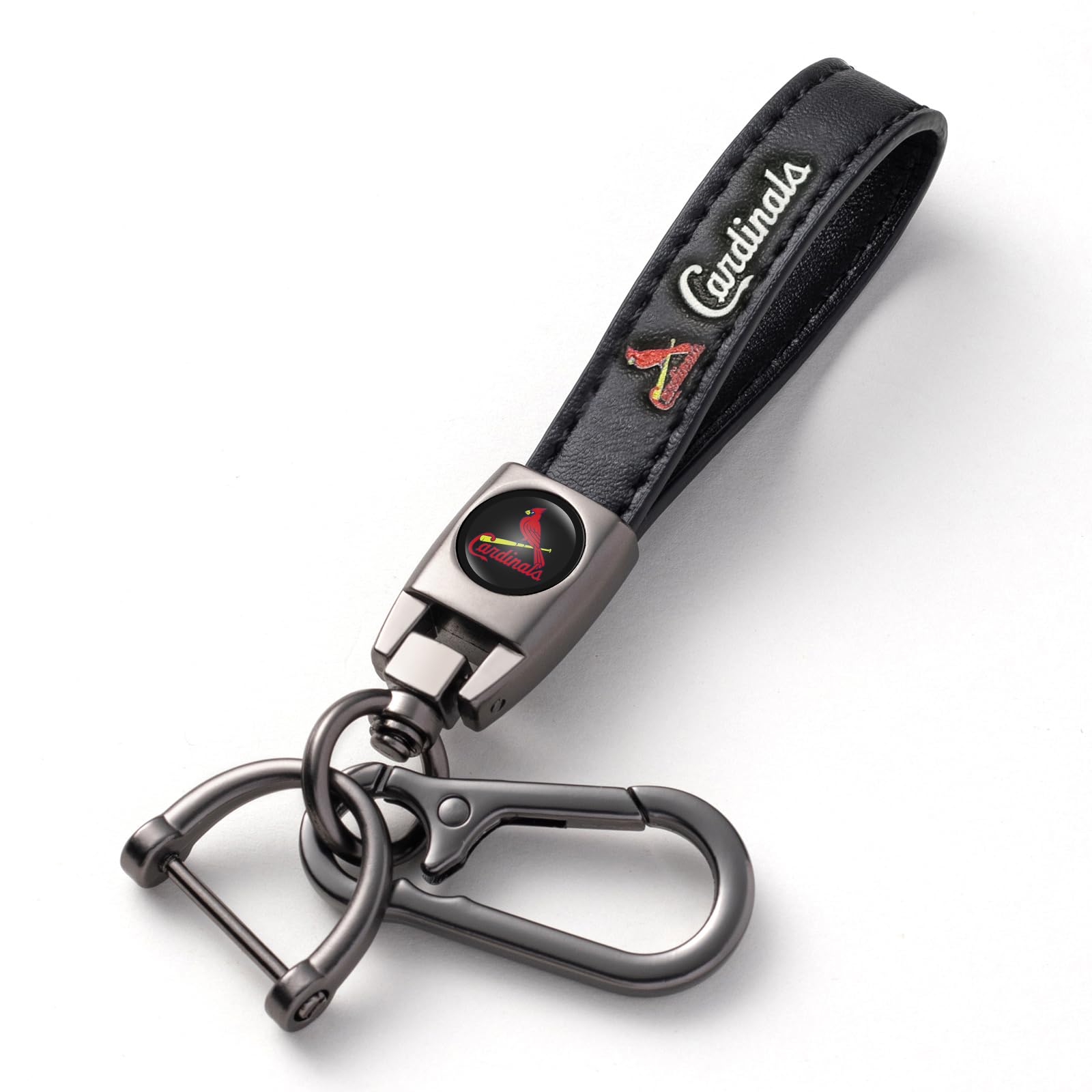 LASERSWING for St. Louis Cardinals Baseball Fans Car Keychain Keyring Accessories, Leather Car Key Chain Replacement for Key Fob Holder,Delicate Gifts for Men Women, St. Louis Cardinals