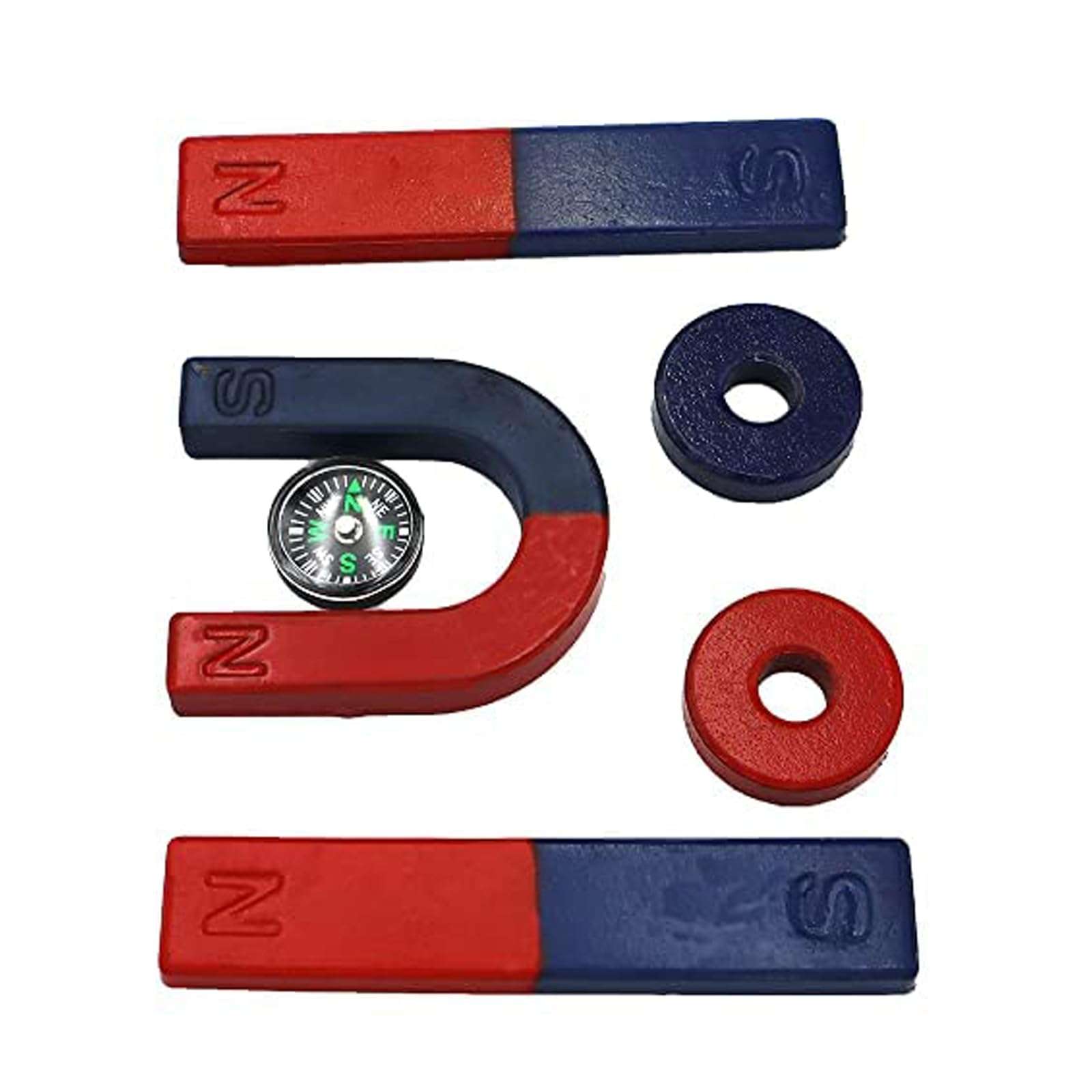 Magnets for Kids Classroom Students Education Science Experiment Kid Magnets Kit Set Including Bar/Ring/Horseshoe Magnets/Compass/Iron Filings 3