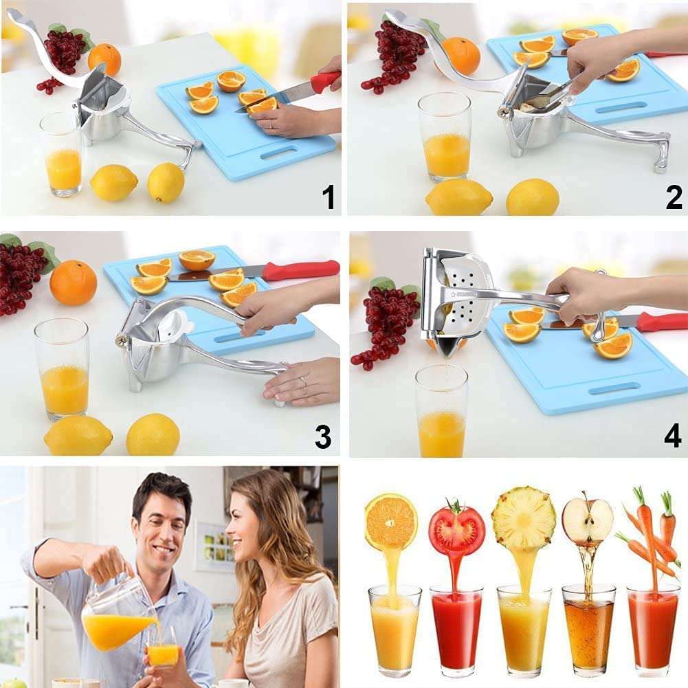 RABADIYA CREATION Aluminum Manual Fruit Juicer Orange Juicer Heavy Duty Hand Press Metal Lime Juicer Hand Juicer, juicer Instant, Orange Juicer, Aluminums Handle Juicer. 5