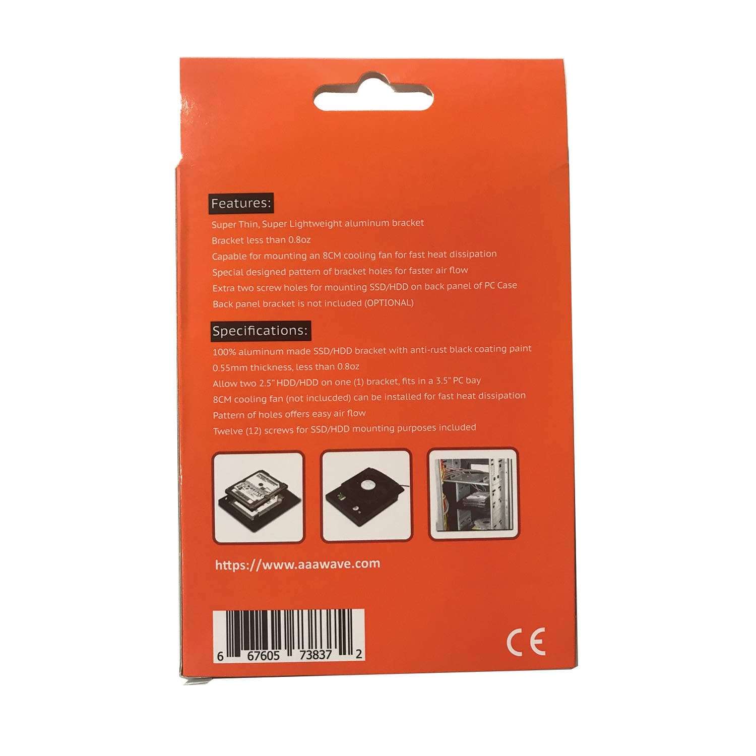 PLATINUM DELUX Special Bundle - CT500MX500SSD1 MX500 500GB 2.5" SSD + AAAwave Aluminum HDD/SSD Mounting Kit 6