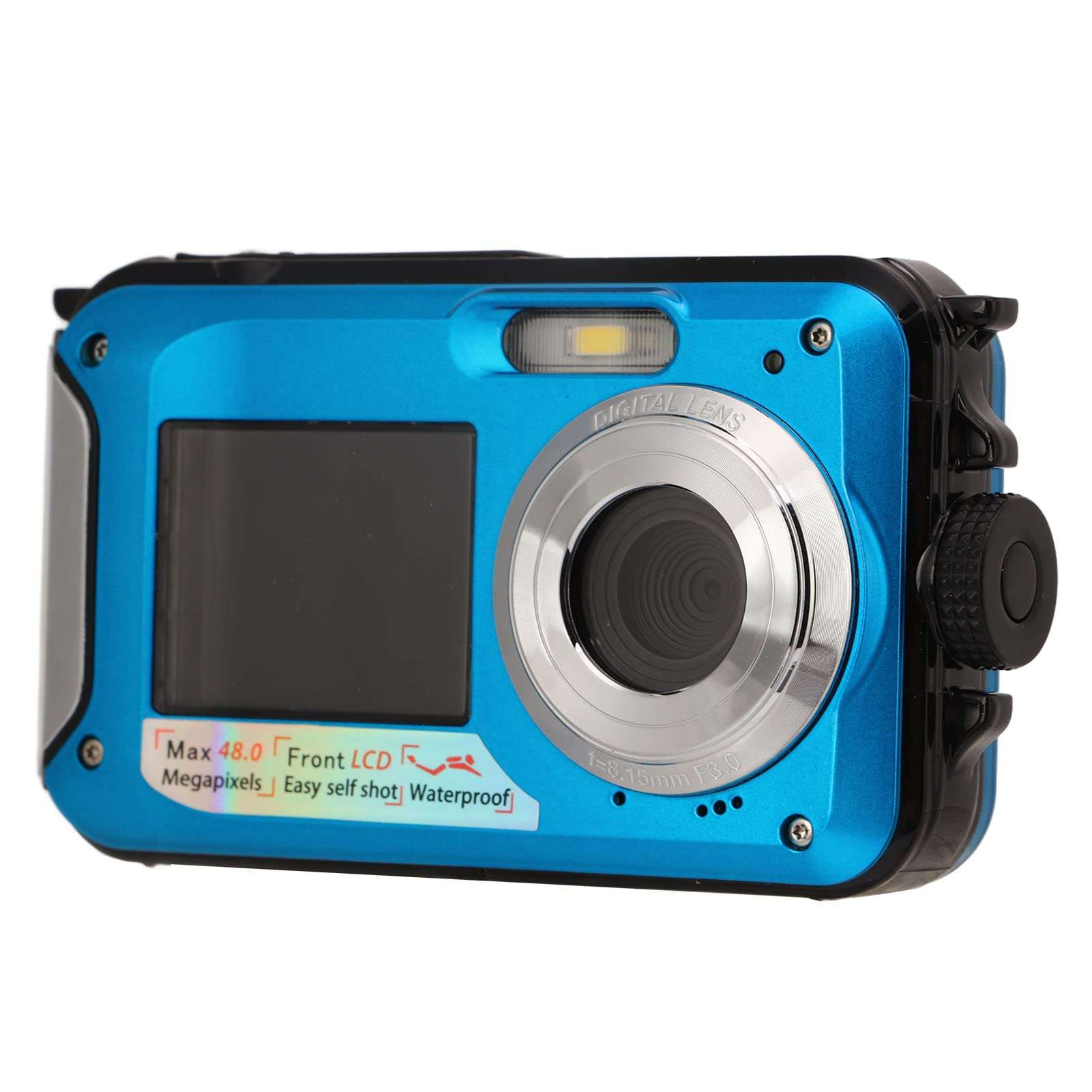 Underwater Camera, 2.7K 48MP Waterproof Digital Camera with Selfie Dual Screens, 16X Digital Zoom, 10FT Waterproof, for Snorkeling (Blue) 5