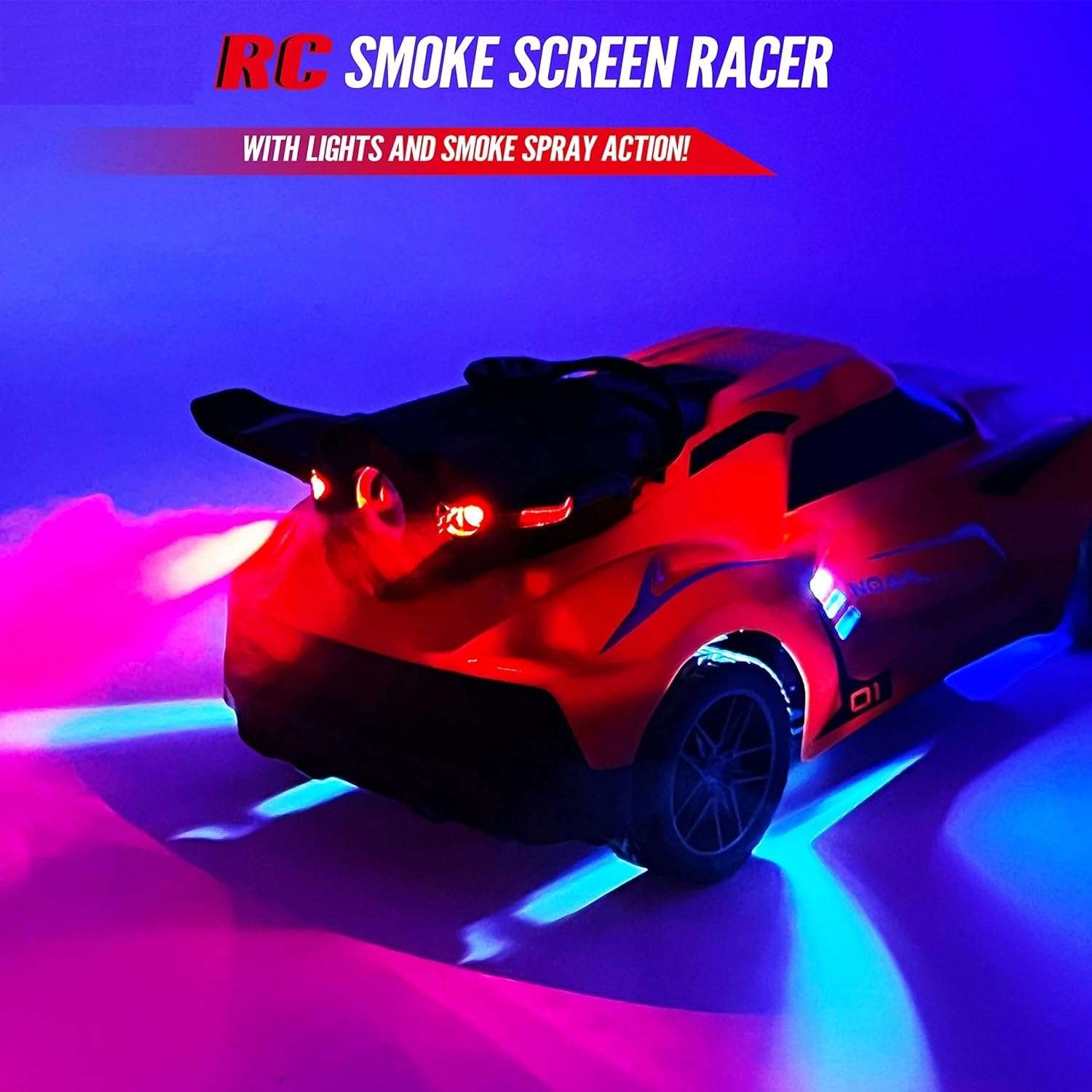 VELOCIOUS® Remote Control Car, Smoke Screen Racer, 2.4 GHz RC Vehicle with Spraying Mist & Light for Kids, Sport Racing Hobby Toy for Boys & Girls 5